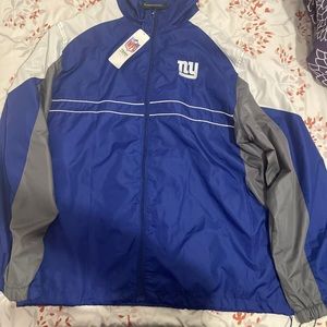 NWT NY GIANTS Dunbrooke NFL team Mens Windbreaker ZIP Blue Jacket XL
